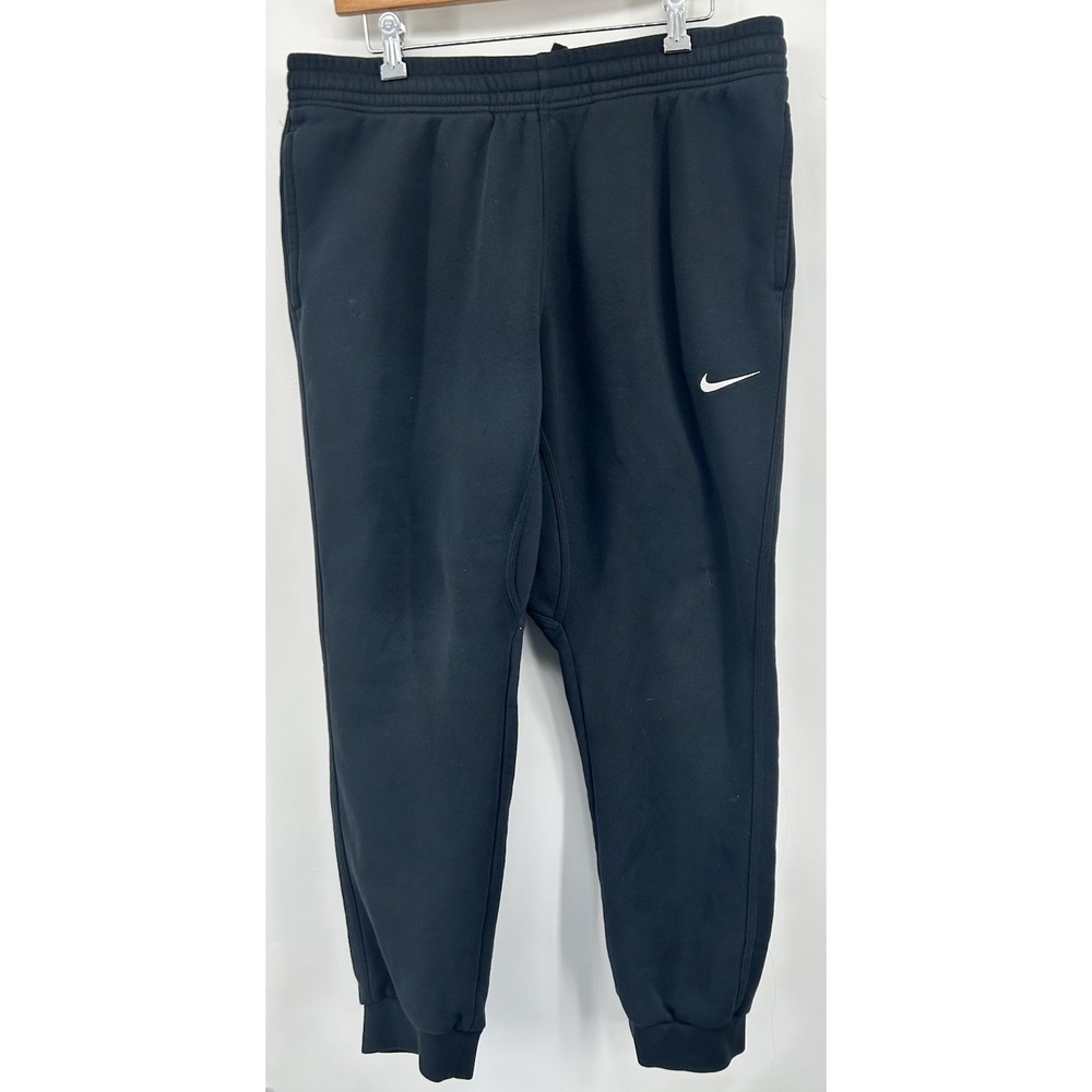 Nike Blue Tag Fleece Cotton Blend Sweatpants‎ Black Men's Size XL
